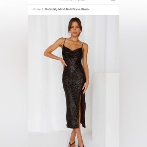 formal black midi dress